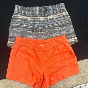 J.Crew Orange and Patterned Women Pull On Shorts